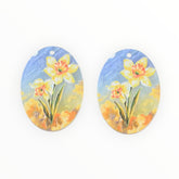Daisies with Blends of Colour - Acrylic Cabochon - Oval